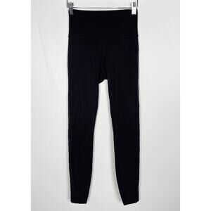 Lululemon 4 Black Wunder Under Hi Rise Tight Special Edition Embroidered 28"